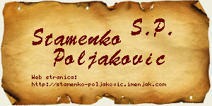 Stamenko Poljaković vizit kartica